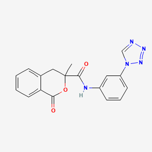 molecular formula C18H15N5O3 B14142311 N-(3-(1H-tetrazol-1-yl)phenyl)-3-methyl-1-oxoisochroman-3-carboxamide CAS No. 878955-30-7