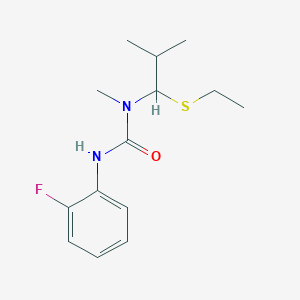 molecular formula C14H21FN2OS B14142322 N-[1-(Ethylsulfanyl)-2-methylpropyl]-N'-(2-fluorophenyl)-N-methylurea CAS No. 89135-35-3