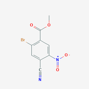 molecular formula C9H5BrN2O4 B1414235 Methyl 2-bromo-4-cyano-5-nitrobenzoate CAS No. 1806853-53-1