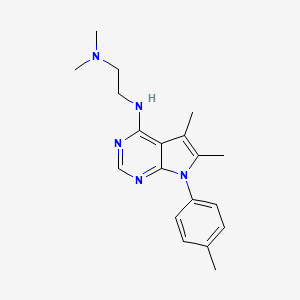 molecular formula C19H25N5 B14142376 N-[5,6-dimethyl-7-(4-methylphenyl)pyrrolo[2,3-d]pyrimidin-4-yl]-N',N'-dimethylethane-1,2-diamine CAS No. 904500-27-2