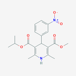 molecular formula C19H22N2O6 B14142377 Methyl 1-Methylethyl 1,4-Dihydro-2,6-dimethyl-4-(3-nitrophenyl)-3,5-pyridinedicarboxylate CAS No. 39562-18-0