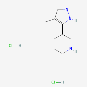 3-(4-Methyl-1h-pyrazol-3-yl)piperidine dihydrochloride