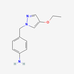 molecular formula C12H15N3O B1414246 4-[(4-Ethoxypyrazol-1-yl)methyl]aniline CAS No. 1871957-88-8