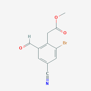molecular formula C11H8BrNO3 B1414252 Methyl 2-bromo-4-cyano-6-formylphenylacetate CAS No. 1805585-30-1