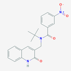 molecular formula C21H21N3O4 B14142673 N-tert-butyl-3-nitro-N-[(2-oxo-1H-quinolin-3-yl)methyl]benzamide CAS No. 672921-02-7