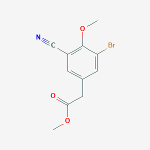 molecular formula C11H10BrNO3 B1414269 Methyl 3-bromo-5-cyano-4-methoxyphenylacetate CAS No. 1807164-86-8