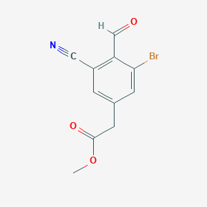 Methyl 3-bromo-5-cyano-4-formylphenylacetate