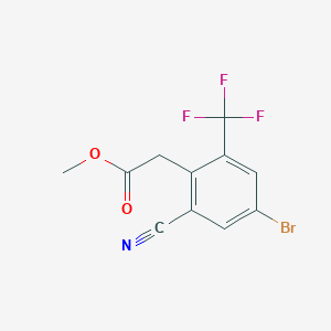 molecular formula C11H7BrF3NO2 B1414271 Methyl 4-bromo-2-cyano-6-(trifluoromethyl)phenylacetate CAS No. 1805023-30-6