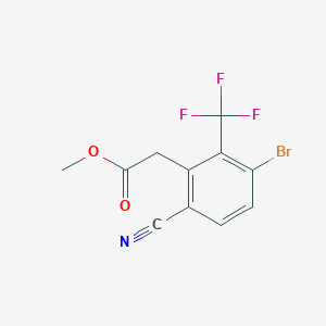 molecular formula C11H7BrF3NO2 B1414272 Methyl 3-bromo-6-cyano-2-(trifluoromethyl)phenylacetate CAS No. 1805578-38-4