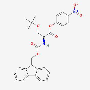 molecular formula C28H28N2O7 B14142758 O-(1,1-Dimethylethyl)-N-[(9H-fluoren-9-ylmethoxy)carbonyl]-L-serine 4-nitrophenyl ester CAS No. 71989-34-9