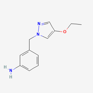 molecular formula C12H15N3O B1414277 3-[(4-Ethoxypyrazol-1-yl)methyl]aniline CAS No. 1875944-72-1