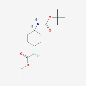 molecular formula C15H25NO4 B1414278 Ethyl 2-[4-(N-BOC-amino)cyclohexylidene]acetate CAS No. 2093293-75-3