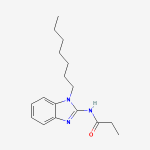 molecular formula C17H25N3O B14142850 N-(1-heptylbenzimidazol-2-yl)propanamide CAS No. 371951-34-7