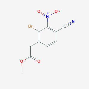 molecular formula C10H7BrN2O4 B1414291 Methyl 2-bromo-4-cyano-3-nitrophenylacetate CAS No. 1807022-02-1