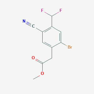 molecular formula C11H8BrF2NO2 B1414293 Methyl 2-bromo-5-cyano-4-(difluoromethyl)phenylacetate CAS No. 1807030-62-1