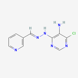 molecular formula C10H9ClN6 B14142951 4-chloro-6-[(2E)-2-(pyridin-3-ylmethylidene)hydrazinyl]pyrimidin-5-amine 