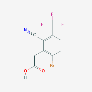 molecular formula C10H5BrF3NO2 B1414306 6-Bromo-2-cyano-3-(trifluoromethyl)phenylacetic acid CAS No. 1804407-24-6