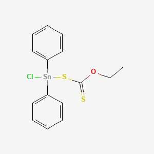 molecular formula C15H15ClOS2Sn B14143073 Chloro[(ethoxycarbonothioyl)sulfanyl]diphenylstannane CAS No. 89154-79-0