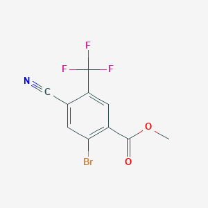 molecular formula C10H5BrF3NO2 B1414308 Methyl 2-bromo-4-cyano-5-(trifluoromethyl)benzoate CAS No. 1807023-89-7