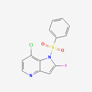 molecular formula C13H8ClIN2O2S B1414317 7-Chloro-2-iodo-1-(phensulfonyl)-4-azaindole CAS No. 1260385-95-2