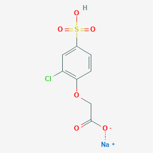 molecular formula C8H6ClNaO6S B1414320 Sodium (2-chloro-4-sulfophenoxy)acetic acid CAS No. 2173101-21-6