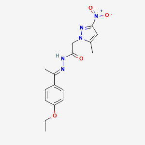 molecular formula C16H19N5O4 B14143210 N'-[(1E)-1-(4-ethoxyphenyl)ethylidene]-2-(5-methyl-3-nitro-1H-pyrazol-1-yl)acetohydrazide 