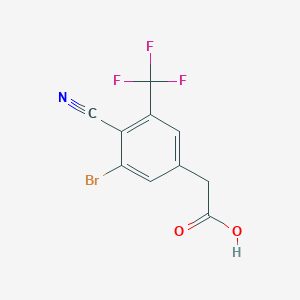 molecular formula C10H5BrF3NO2 B1414326 3-Bromo-4-cyano-5-(trifluoromethyl)phenylacetic acid CAS No. 1804406-92-5