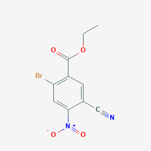 molecular formula C10H7BrN2O4 B1414330 Ethyl 2-bromo-5-cyano-4-nitrobenzoate CAS No. 1804403-49-3