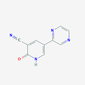 molecular formula C10H6N4O B14143303 2-Oxo-5-(pyrazin-2-yl)-1,2-dihydropyridine-3-carbonitrile CAS No. 89996-10-1