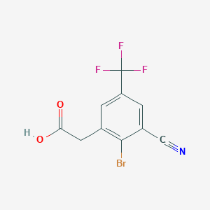molecular formula C10H5BrF3NO2 B1414333 2-Bromo-3-cyano-5-(trifluoromethyl)phenylacetic acid CAS No. 1804406-64-1