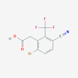 molecular formula C10H5BrF3NO2 B1414334 6-Bromo-3-cyano-2-(trifluoromethyl)phenylacetic acid CAS No. 1805595-89-4