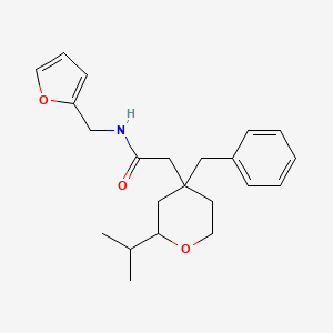 molecular formula C22H29NO3 B14143372 N-(2-Furanylmethyl)tetrahydro-2-(1-methylethyl)-4-(phenylmethyl)-2H-pyran-4-acetamide CAS No. 929856-84-8