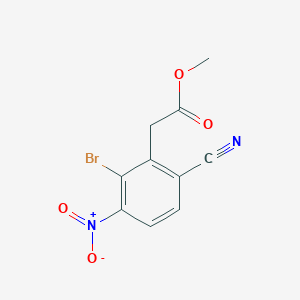 molecular formula C10H7BrN2O4 B1414339 Methyl 2-bromo-6-cyano-3-nitrophenylacetate CAS No. 1807045-49-3