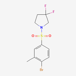 molecular formula C11H12BrF2NO2S B1414342 1-(4-Bromo-3-methylbenzenesulfonyl)-3,3-difluoropyrrolidine CAS No. 2216744-61-3