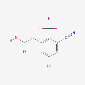 molecular formula C10H5BrF3NO2 B1414343 5-Bromo-3-cyano-2-(trifluoromethyl)phenylacetic acid CAS No. 1805585-24-3