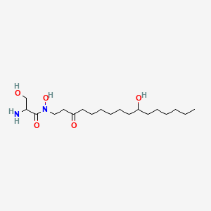molecular formula C19H38N2O5 B14143470 Propanamide, 2-amino-N,3-dihydroxy-N-(10-hydroxy-3-oxohexadecyl)- CAS No. 108334-69-6