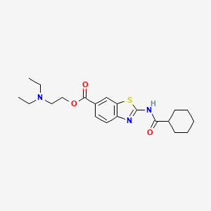 molecular formula C21H29N3O3S B14143486 2-Diethylaminoethyl 2-(cyclohexanecarbonylamino)-1,3-benzothiazole-6-carboxylate CAS No. 328285-83-2