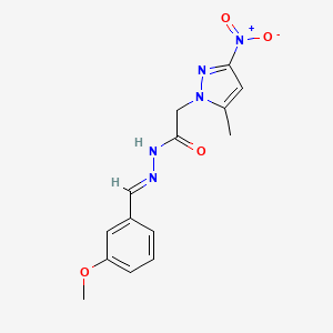 molecular formula C14H15N5O4 B14143505 N'-[(E)-(3-methoxyphenyl)methylidene]-2-(5-methyl-3-nitro-1H-pyrazol-1-yl)acetohydrazide 