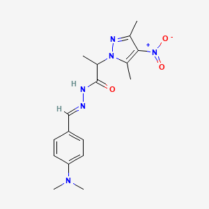 molecular formula C17H22N6O3 B14143511 N'-{(E)-[4-(dimethylamino)phenyl]methylidene}-2-(3,5-dimethyl-4-nitro-1H-pyrazol-1-yl)propanehydrazide 
