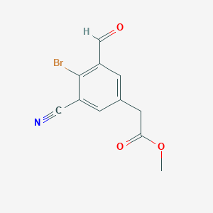 Methyl 4-bromo-3-cyano-5-formylphenylacetate