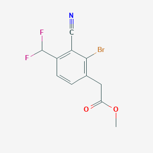 molecular formula C11H8BrF2NO2 B1414356 Methyl 2-bromo-3-cyano-4-(difluoromethyl)phenylacetate CAS No. 1807117-24-3