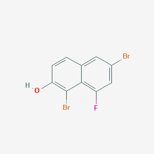 molecular formula C10H5Br2FO B14143587 1,6-Dibromo-8-fluoro-2-naphthalenol CAS No. 550998-28-2