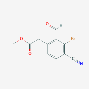 Methyl 3-bromo-4-cyano-2-formylphenylacetate