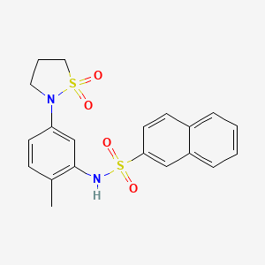 molecular formula C20H20N2O4S2 B14143623 N-(5-(1,1-dioxidoisothiazolidin-2-yl)-2-methylphenyl)naphthalene-2-sulfonamide CAS No. 1171639-64-7