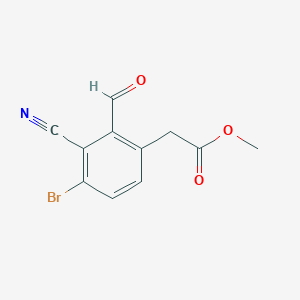 molecular formula C11H8BrNO3 B1414364 Methyl 4-bromo-3-cyano-2-formylphenylacetate CAS No. 1805578-27-1