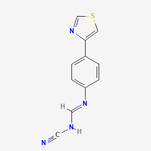 molecular formula C11H8N4S B14143703 N-Cyano-N'-[4-(1,3-thiazol-4-yl)phenyl]methanimidamide CAS No. 89250-84-0