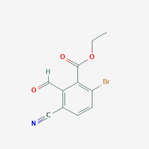 molecular formula C11H8BrNO3 B1414372 Ethyl 6-bromo-3-cyano-2-formylbenzoate CAS No. 1805104-67-9