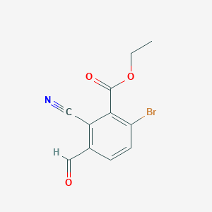 molecular formula C11H8BrNO3 B1414373 Ethyl 6-bromo-2-cyano-3-formylbenzoate CAS No. 1805584-82-0