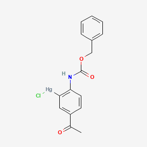 molecular formula C16H14ClHgNO3 B14143734 (5-Acetyl-2-{[(benzyloxy)carbonyl]amino}phenyl)(chloro)mercury CAS No. 89228-05-7
