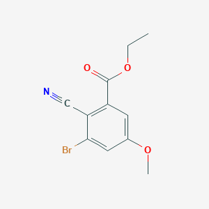 molecular formula C11H10BrNO3 B1414374 Ethyl 3-bromo-2-cyano-5-methoxybenzoate CAS No. 1807164-56-2
